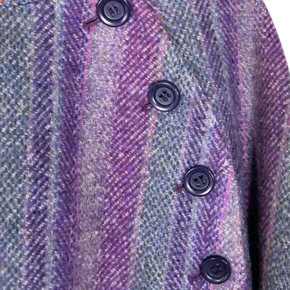 Jimmy Hourihan Cape 100% Pure New Wool Poncho Ireland Plaid Tweed Oversized OSFA - Picture 5 of 12